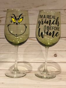 The Grinch Wine Glass Set