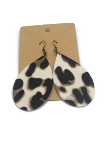 Teardrop Animal Print Earrings