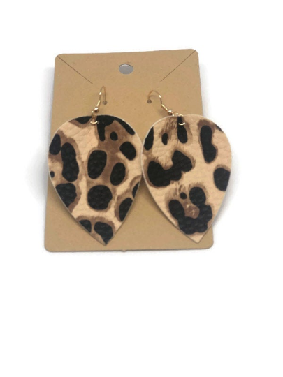 Teardrop Animal Print Earrings
