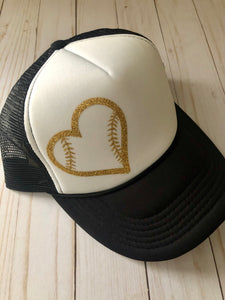 Baseball Heart hat