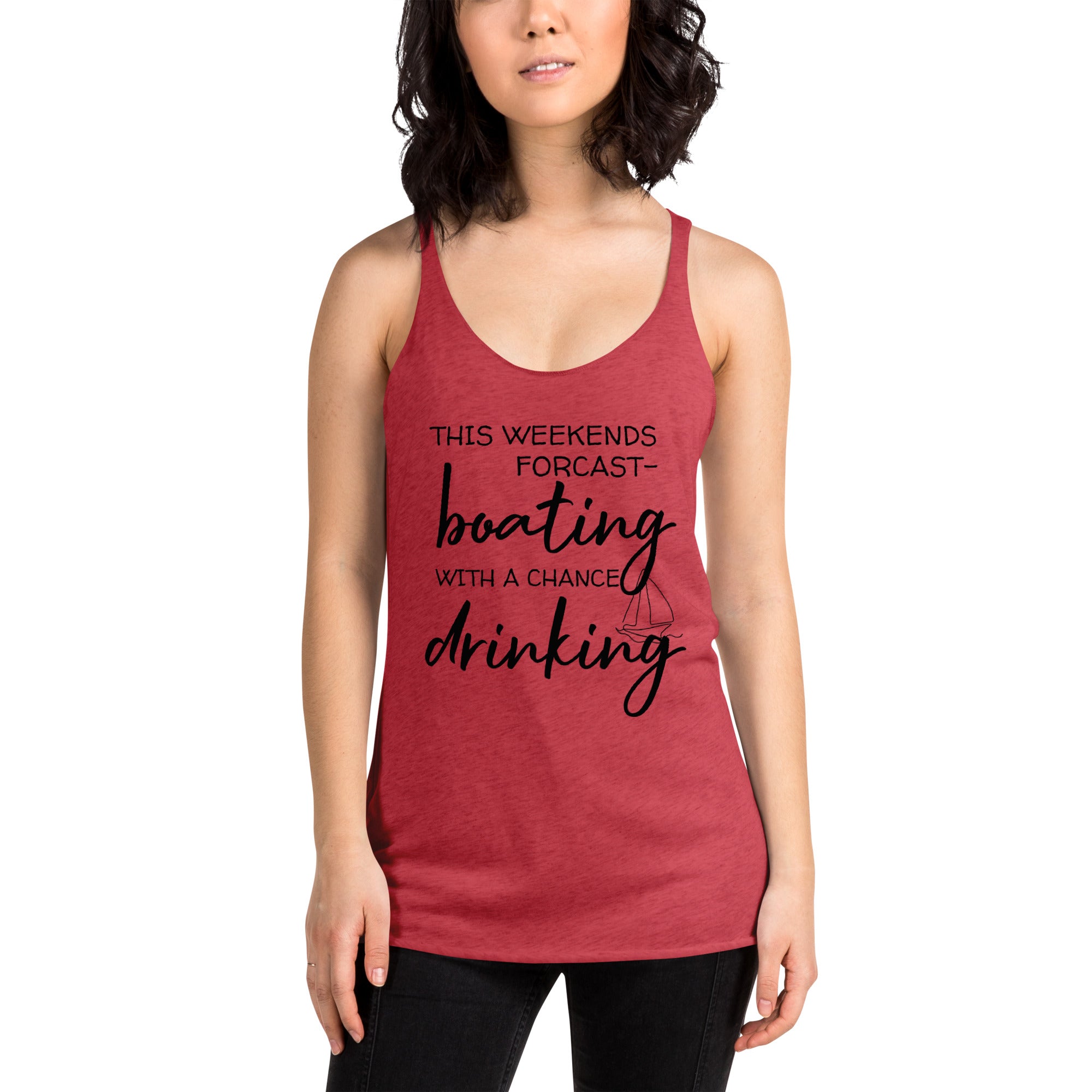 "This weekends Forcast..." Racerback Tank