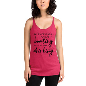 "This weekends Forcast..." Racerback Tank